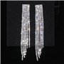 Argent Couleur Strass Cristal Long Gland Boucles d'oreilles pour Les Femmes Nuptiale Boucles d'oreilles Pendantes Bijoux De Mari