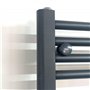 Greened House Sèche-serviettes électrique droit pour salle de bain Anthracite 500 W x 800 h