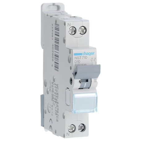 disjoncteur hager - 1 phase + neutre - 10a - 6ka - courbe d - vis / vis