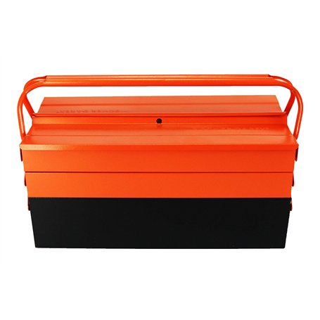 Fischer Darex - Caisse à outils métal - corps en acier rigide - Charge utile 25kg -Charnières acier- 5 compartiments