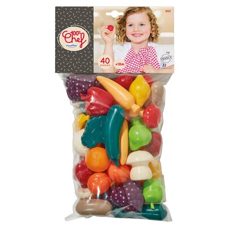Jouets ECOIFFIER - Sachet légumes - 997 - Jeux DE Imitation pour Enfant - + 18 Mois - Fabriqué en France