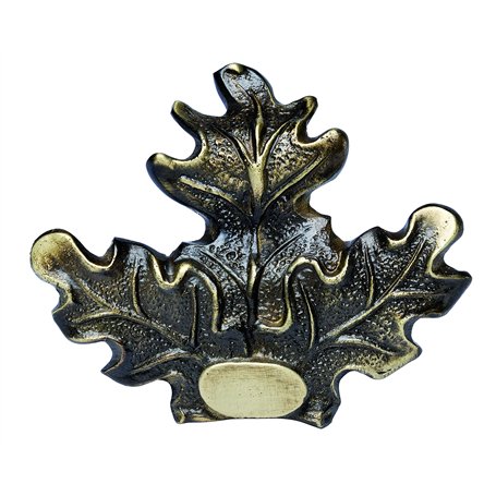 Januel - Décor Feuilles de Chêne pour Trophée de Sanglier - Fixation Dents et Grès de Sanglier sur Ecusson Trophée - Grand Modèl