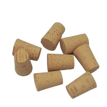 100 bouchons coniques en liège naturel colmaté - Hauteur 33 mm X Ø haut 23 mm X Ø bas 18 mm
