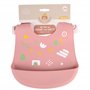 DORON & CHARLIE - Bavoir - Repas De Bébé - 056610 - Rose - Silicone - Design - Réglable - Etanche - Lavable - Imperméable - 1er