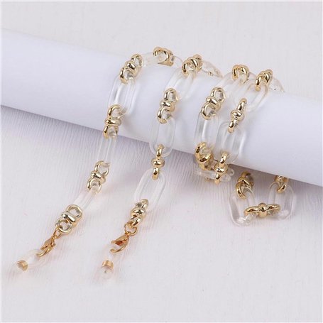 PHOEJIX Chaîne de Lunettes Ambre Acrylique Élégant Accessoire pour Lunettes de Soleil et Masques Anti-Perte Collier Classique po