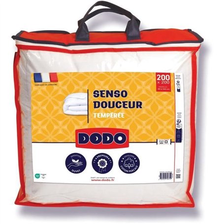 DODO - Couette tempérée 350 g/m² - SENSO DOUCEUR - 200 x 200 cm - Blanc