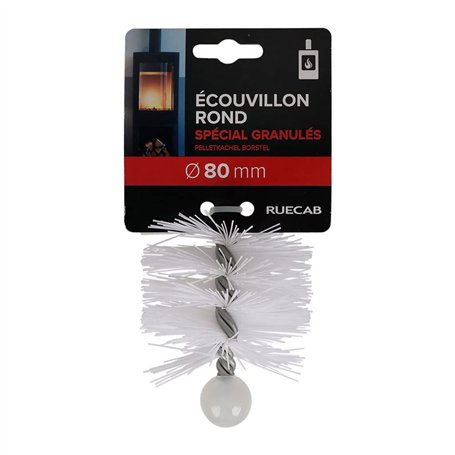 RUECAB - Brosse de ramonage Ø80mm pour poêle à granulés/pellets