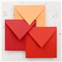 Clairefontaine 55733C - Paquet de 20 Enveloppes Gommées - Format Carré (16,5x16,5cm) - 120g/m² - Coloris Rouge Corail - Invitati