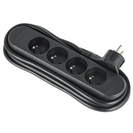 Electraline 32057 Bloc Multiprises 4 Prises Françaises avec Enrouleur Prises 16A