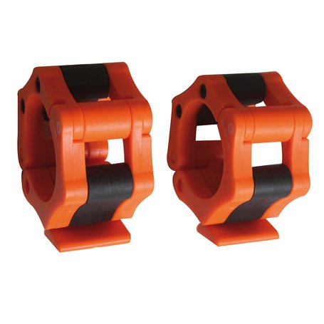 Stop disque barre olympique orange x2