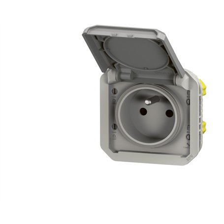 prise de courant - 2p+t - gris - composable - legrand plexo 069551l