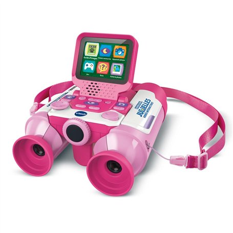 VTech - Genius XL Jumelles Vidéo Interactives - Paire de Jumelles Enfant 10x21 Rose avec Écran Couleur