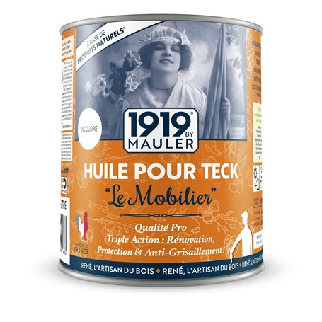 1919 BY MAULER - Huile Pour Teck « Le Mobilier » - Teck - 1L : protection
