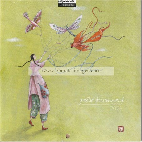 Calendrier 2026 Gaëlle Boissonnard (16 Mois) - Cerfs-volants - 16.5x16.5 cm (Pt Mod) - 24247 - Expédition le jour même.