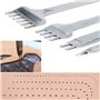 Malayas 4Pcs 6mm DIY Cuir Kit Outils Perforatrice Artisanat du Cuir Griffe Perforateur Trou Couture Diamant Laçage 1+2+4+6 Prong