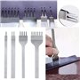 Malayas 4Pcs 6mm DIY Cuir Kit Outils Perforatrice Artisanat du Cuir Griffe Perforateur Trou Couture Diamant Laçage 1+2+4+6 Prong