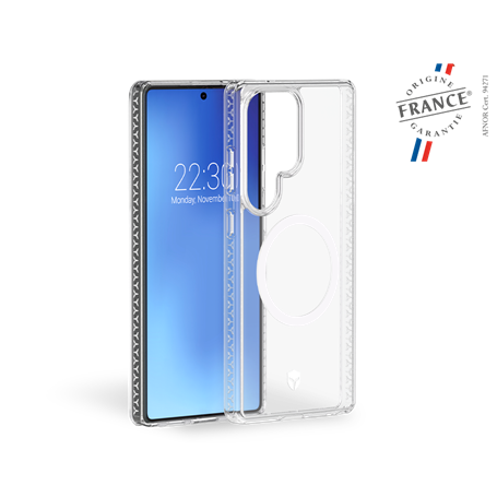 Coque renforcée Magnet Samsung Galaxy S25 Ultra AIR Origine France Garantie 3m Transparente + Garantie à vie - Origine France Ga