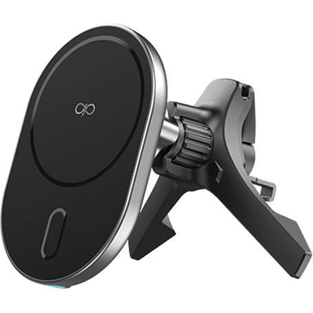 Chargeur sans fil voiture Magnétique MagSafe 15W Qi Support Ventilation Noir + Garantie à vie Force Power Lite