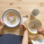 PETIT JOUR - Coffret Cadeau 5 Pièces Pour Enfant 6Mois+ - Mélamine - Sans BPA - Assiette 18cm, Timbale 160ml, Bol 250ml, Set De