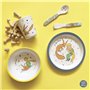 PETIT JOUR - Coffret Cadeau 5 Pièces Pour Enfant 6Mois+ - Mélamine - Sans BPA - Assiette 18cm, Timbale 160ml, Bol 250ml, Set De