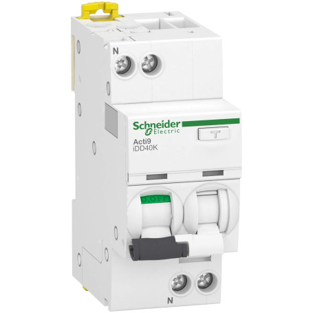 disjoncteur différentiel - idd40k - 1p+n - 32a - courbe c - 30 ma - type ac - 4.5 ka - schneider electric a9dk1632