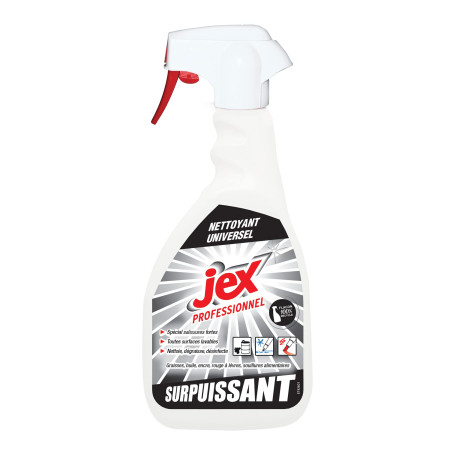 JEX Professionnel - Nettoyant surpuissant - Spécial salissures fortes - Toutes surfaces - Dégraisse et désinfecte - Parfum menth