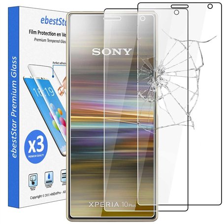 ebestStar - [Pack x3 Verre trempé compatible avec Sony Xperia 10 Plus (2019) Film Protection Ecran Vitre protecteur anti casse
