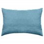 Taie d'oreiller uni 50x70 cm Lin lavé froissé SONATE Bleu Topaze