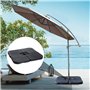 Outsunny Lot de 4 Pied de Parasol Poids de lestage carré avec poignée pour Parasol A remplir d'eau jusqu'à 60 kg ou de Sable jus