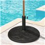 Outsunny Pied de Parasol Base de lestage de Parasol Rond résine Imitation Fonte Motif Rosace diamètre 54,5 cm Poids Net 19 Kg