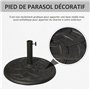 Outsunny Pied de Parasol Base de lestage de Parasol Rond résine Imitation Fonte Motif Rosace diamètre 54,5 cm Poids Net 19 Kg