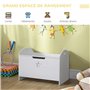 HOMCOM Coffre malle de rangement coffre à jouets dim. 62L x 40l x 46H cm MDF blanc