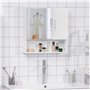 kleankin Armoire Murale Miroir de Salle de Bain avec Portes et étagère réglable - dim. 54L x 15,2l x 55,3H cm Blanc