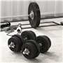 HOMCOM Ensemble d'haltères courtes total 25 kg - dumbbell paires - poids réglable - barres incluses - entraînement musculaire & 