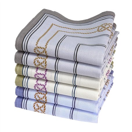 Merrysquare - Mouchoirs Homme en Tissu Imprimé - Grande Taille 40cm x 40cm - 6 pièces - 100% Coton (Chachapoya)