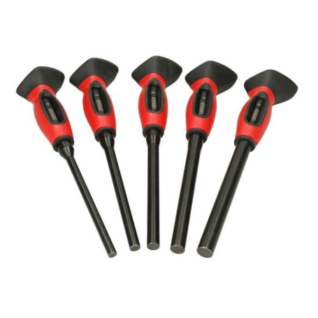 Jeu de 5 chasse-goupilles - KS TOOLS - 156.0222F - Chasse clou brunis - Goupille avec poignée - Avec systeme anti-vibrations