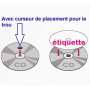40 Étiquettes Autocollantes pour CD Maxi couvrantes - Impression Jet d'Encre VERSO OPAQUE- livré avec curseur de placement – feu