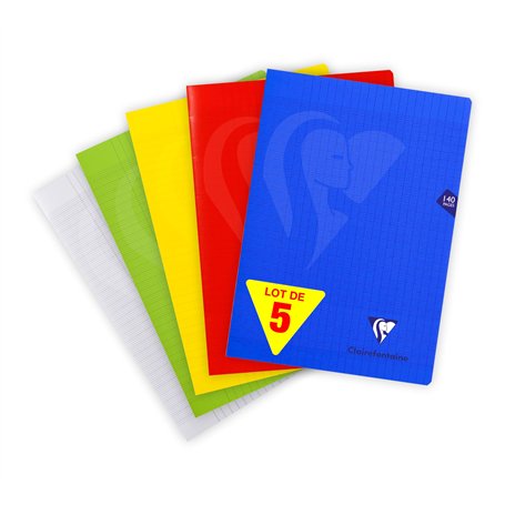 Clairefontaine 303181Cpack Un lot de 5 Cahiers Agrafés Mimesys - A4 21x29