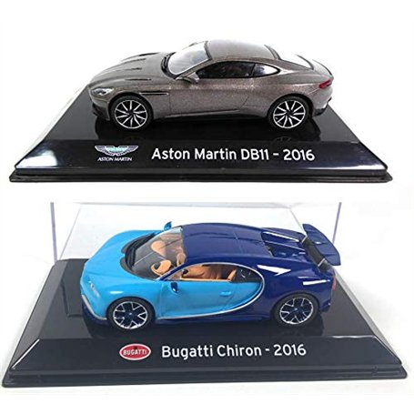 OPO 10 - Lot de 2 Voitures 1/43 Compatible avec Bugatti CHIRON + Aston Martin DB11 (SC4+SC5)