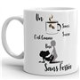 Kalféa Mug humour Amour café sans sucre levrette sans fessée Tasse céramique drôle homme femme et coquine idée cadeau Noël anniv