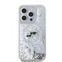 CG MOBILE Karl Lagerfeld Magsafe Coque Rigide à Paillettes liquides avec tête Karl & Choupette pour iPhone 16 Pro, Protection Co