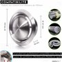 DOMUX Bouche VMC 125 mm Inox - Bouche aération réglable ronde 125 mm - Extraction ou insufflation - En acier inoxydable 304 pour