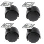 cyclingcolors 4x roulette meuble pivotante sans frein 30mm plastique noire universelle mini rouleau pied lit casier chariot poub