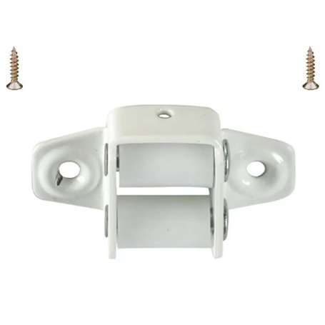 cyclingcolors Guide sangle de volet roulant à galets pour sangle de 15 à 18mm en acier laqué blanc fixation horizontale à visser