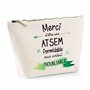 Trousse Merci Atsem inoubliable | Idée Cadeau Collègue Travail Retraite Pochette Maquillage Toilette