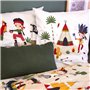 Parure de lit imprimée bi-Histoire 140x200 cm Enfant - Housse de Couette 140x200 cm + 1 Taie d'oreiller 63x63 cm Motif Indien et