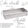 SCRAP COOKING 1916 Cadre Pâtissier Rectangulaire Extensible en Inox – Moule Rectangle Longueur Ajustable Réglable de 25 à 48 cm