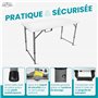 SKYLANTERN® Table Pliante 120 cm d'Appoint Rectangulaire Blanche Hauteur Réglable - Table de Camping 6 Personnes L120 x l60 x H7