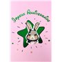 69-9029 Carte Joyeux ANNIVERSAIRE Petit Lapin Mignon pour Enfant Fille Garçon +Enveloppe 12x17,5cm Étoile Verte Brillante Lapere