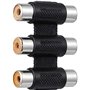 Adaptout X5 Coupleur RCA 3 Voies Extension Adaptateur Connecteur RCA Femelle Femelle Fiche Prise audio MARQUE FRANÇAISE
